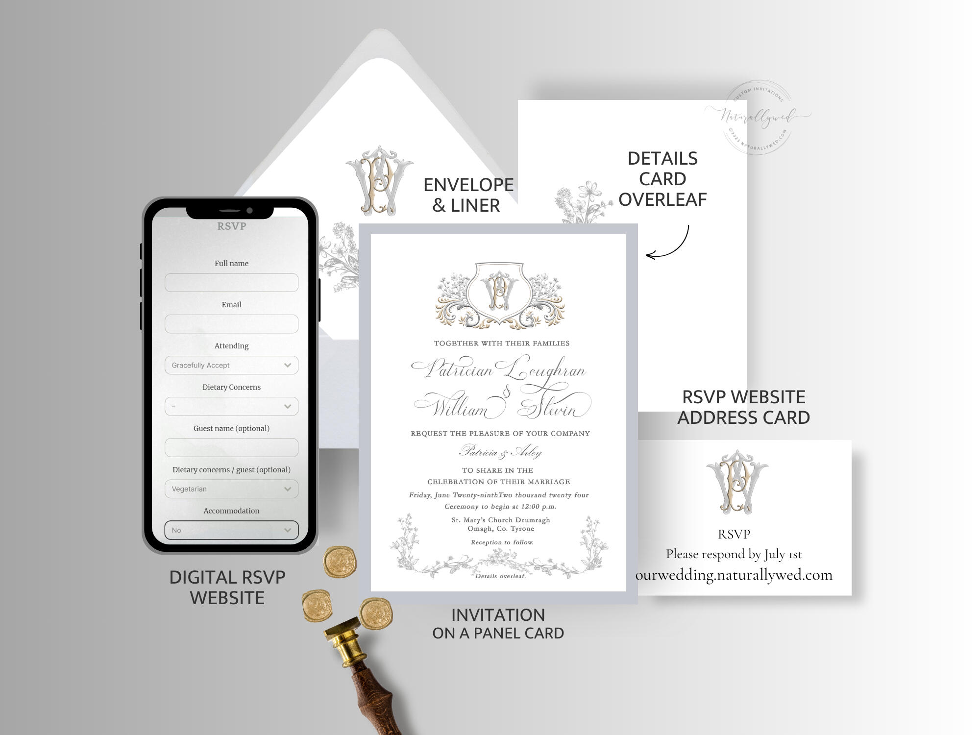 custom wedding monogram on a glass candle for reception table