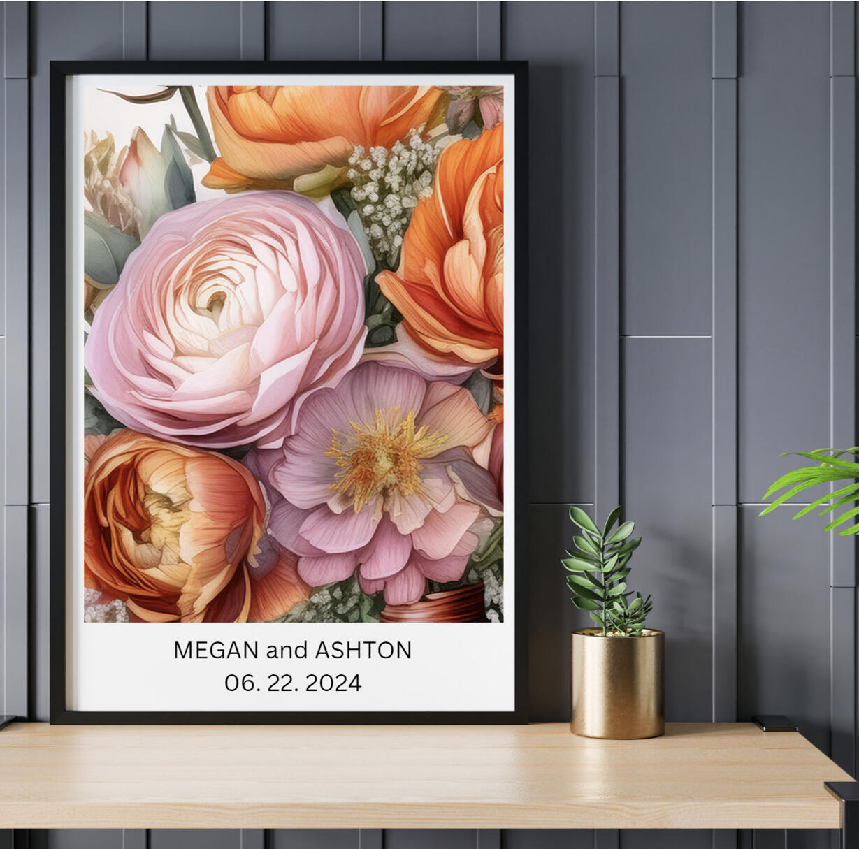 wedding bouquet poster art